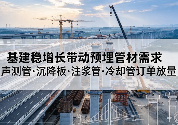 浑南基建稳增长带动预埋监测管材需求，声测管、沉降板、注浆管订单持续放量